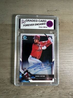 Shohei Ohtani Autographed Rookie Gem Mint 10 Bowman Chrome Novelty Baseball Card